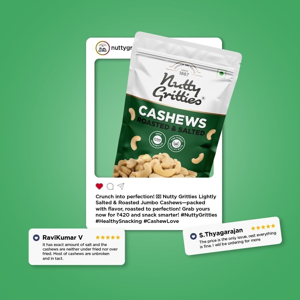 Nutty Gritties Lightly Salted & Roasted Jumbo Flavoured Cashew