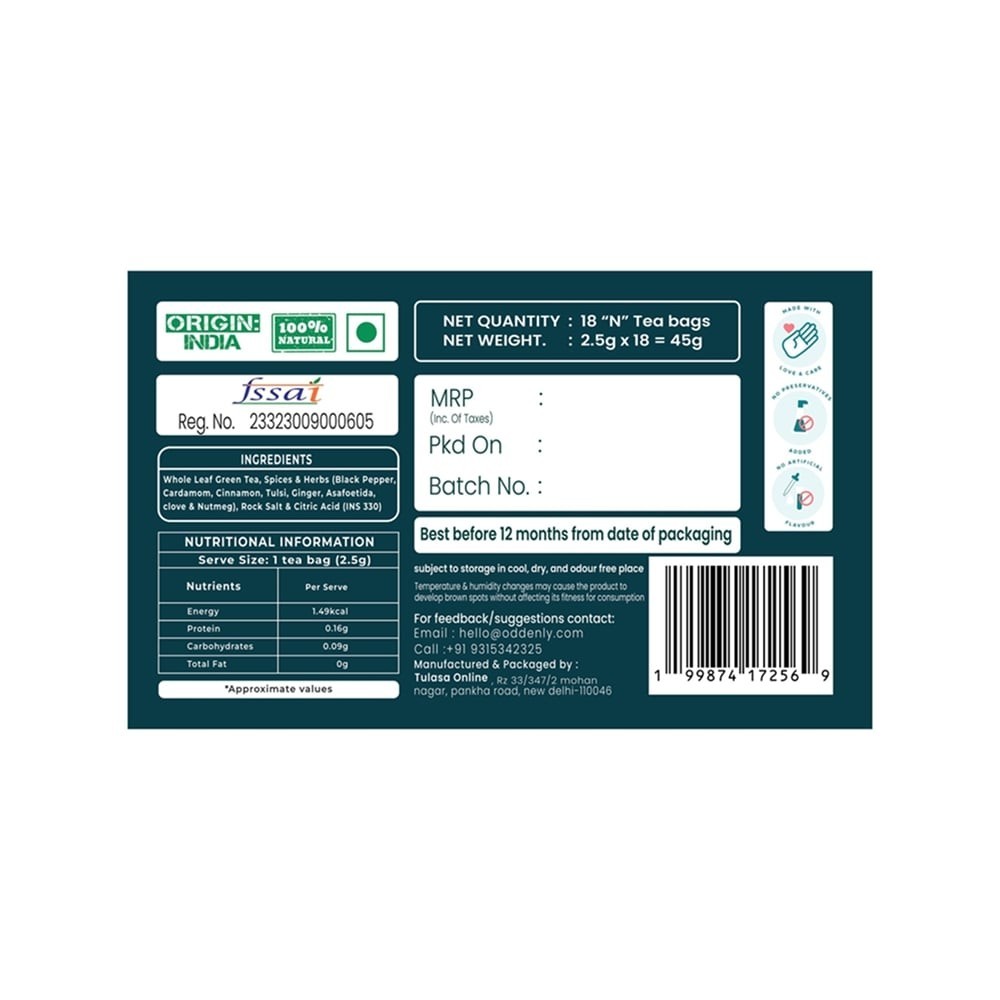 Oddenly Detox Suddha Kahwa Green Tea Bags