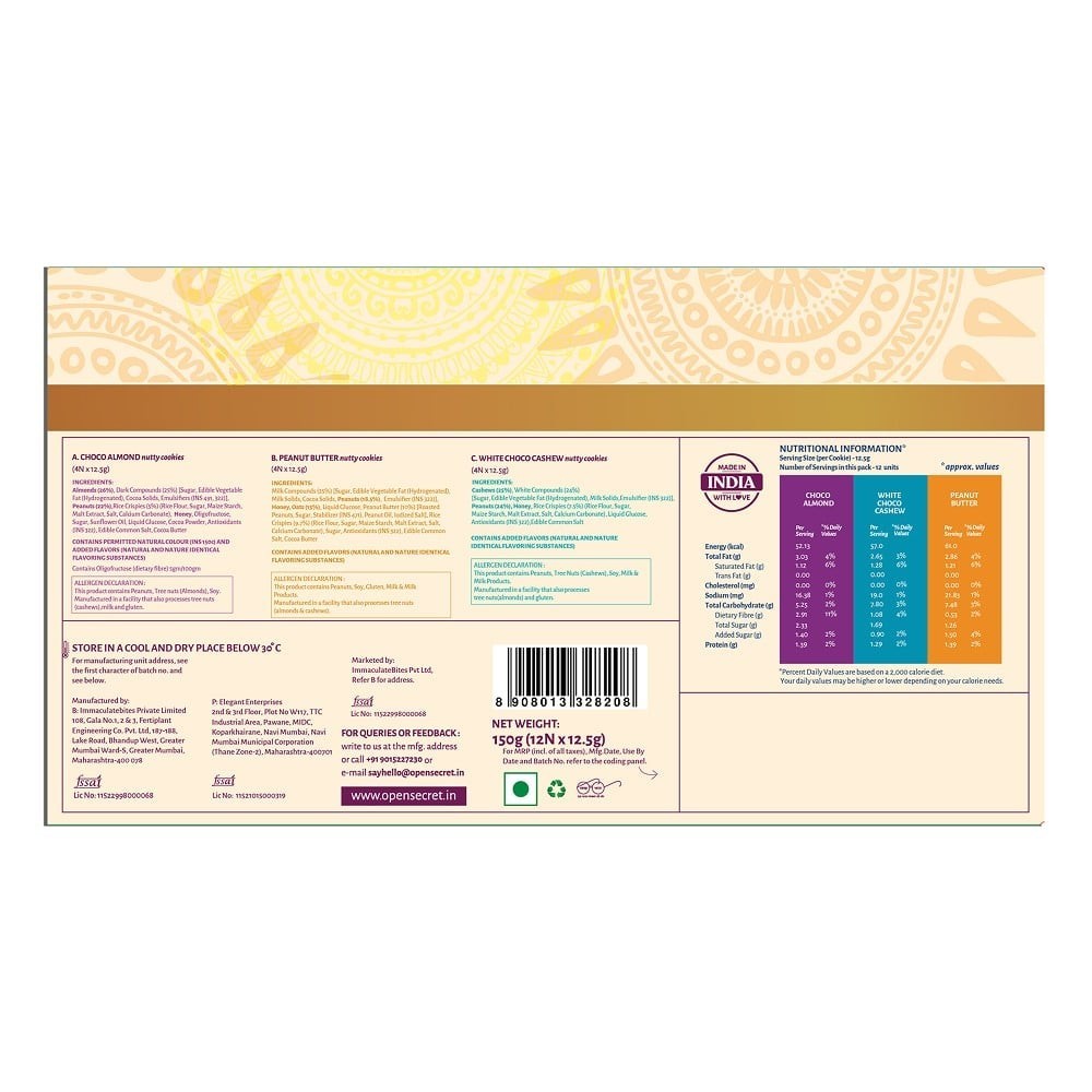 Open Secret Celebration Chocolate Biscuits Gift Pack (Zero Maida)