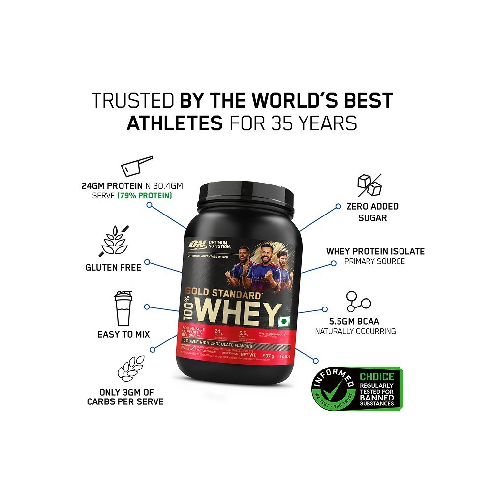 Optimum Nutrition (ON) Gold Standard 100% Whey Protein (Double Rich Choco)