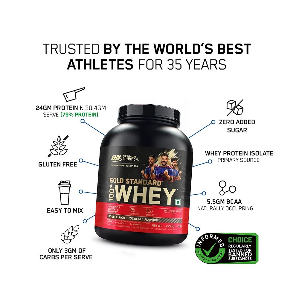 Optimum Nutrition (ON) Gold Standard 100% Whey Protein (Double Rich Choco Flavour)