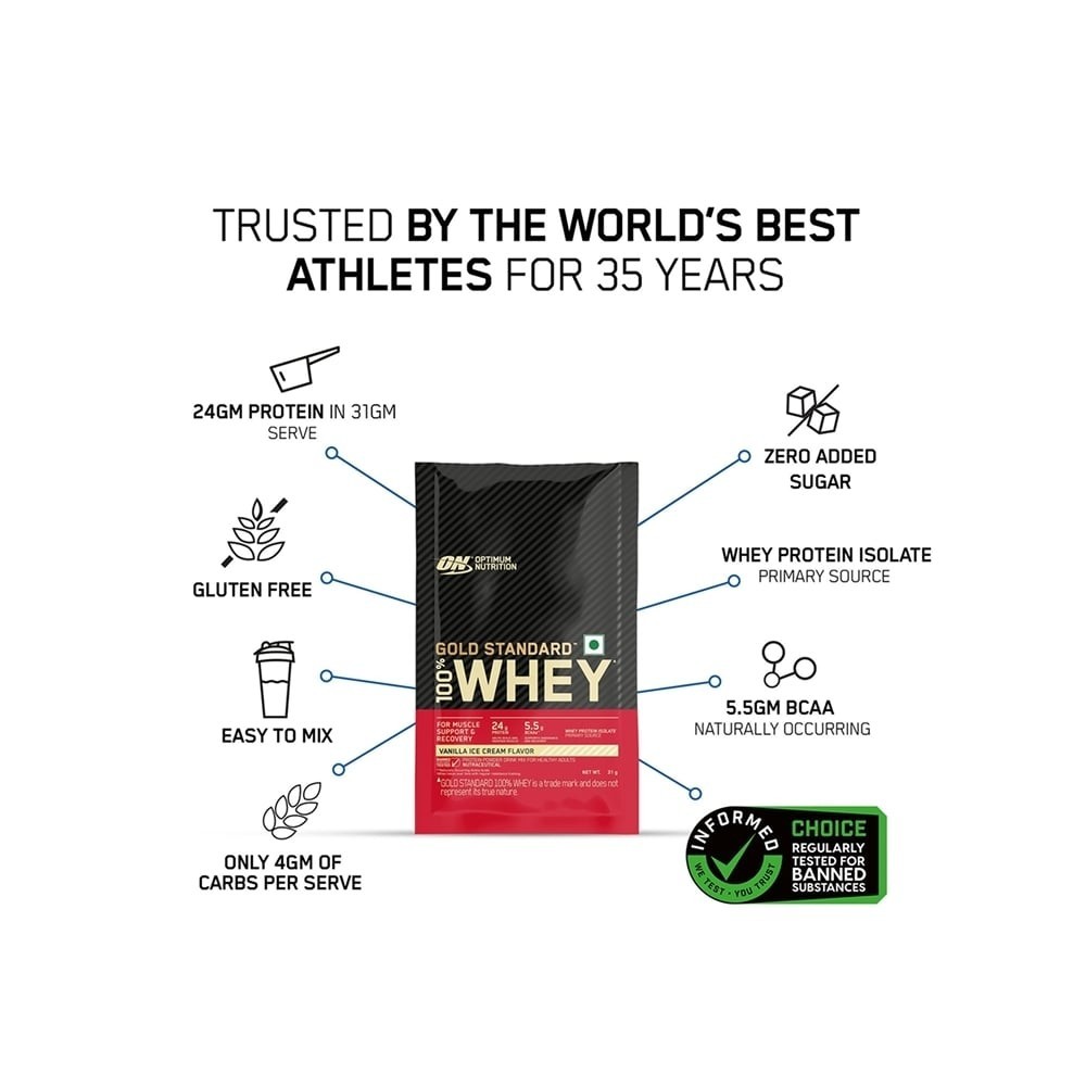Optimum Nutrition (ON) Gold Standard 100% Whey Protein (Vanilla Ice Cream)