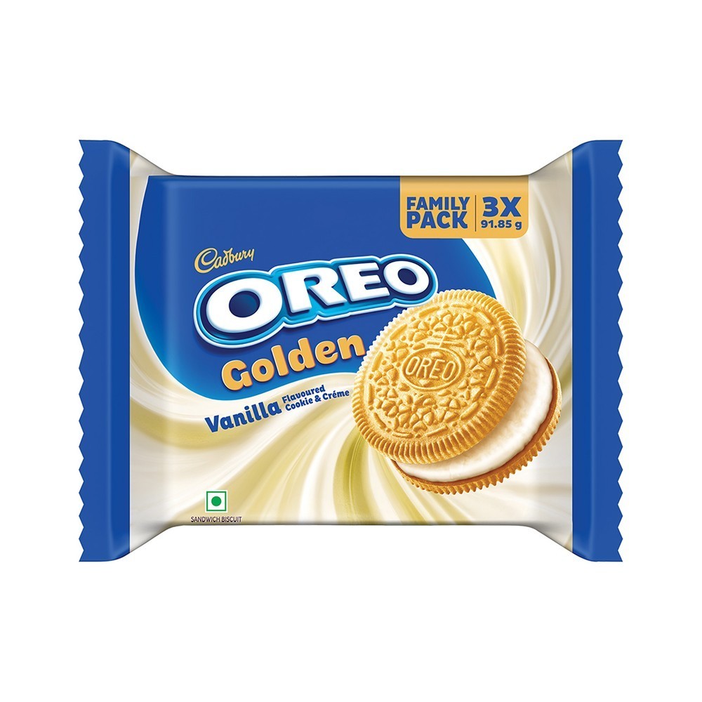 Oreo Golden Vanilla Sandwich Cream Biscuits (Family Pack)
