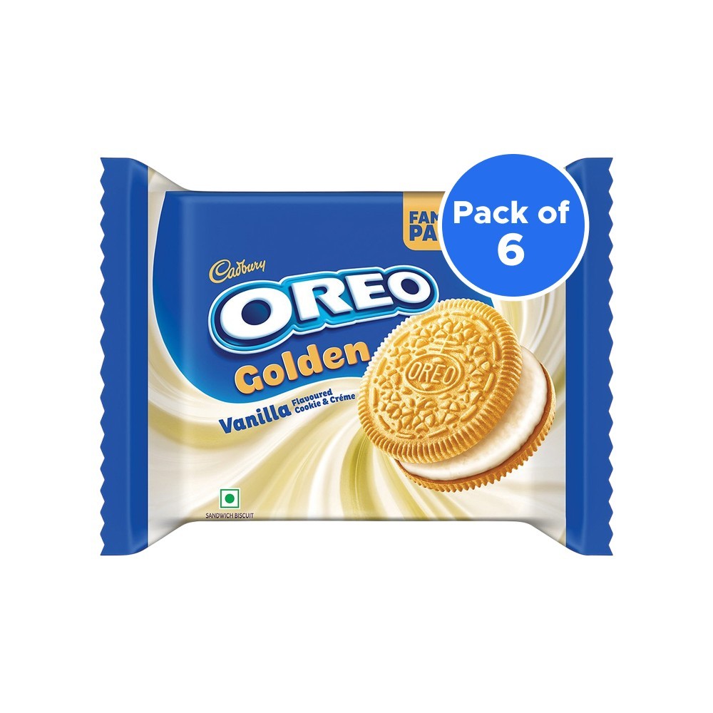 Oreo Golden Vanilla Sandwich Cream Biscuits (Family Pack)