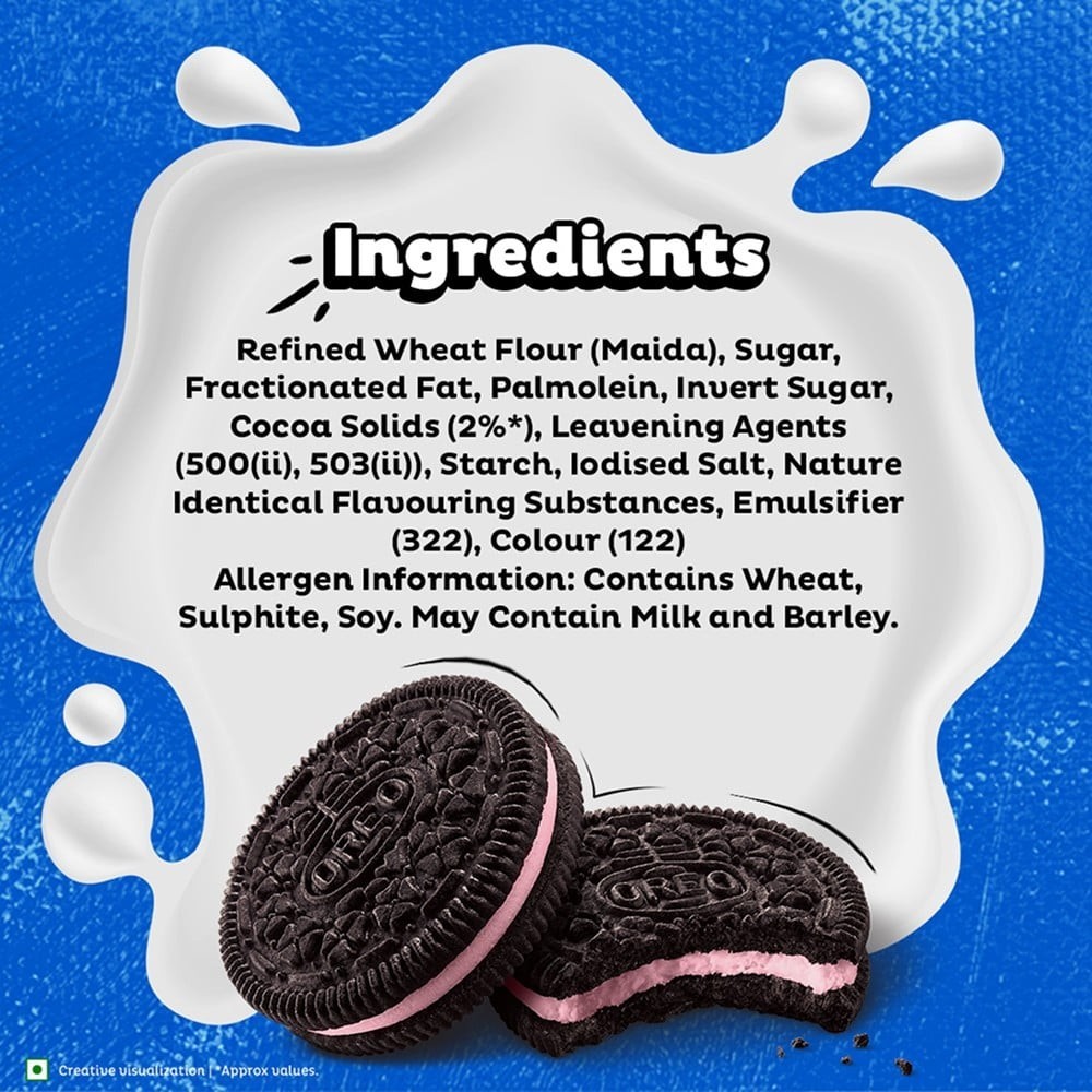 Oreo Strawberry Flavour Sandwich Cream Biscuits