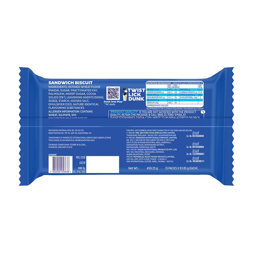 Oreo Vanilla Sandwich Cream Biscuits Jumbo Pack