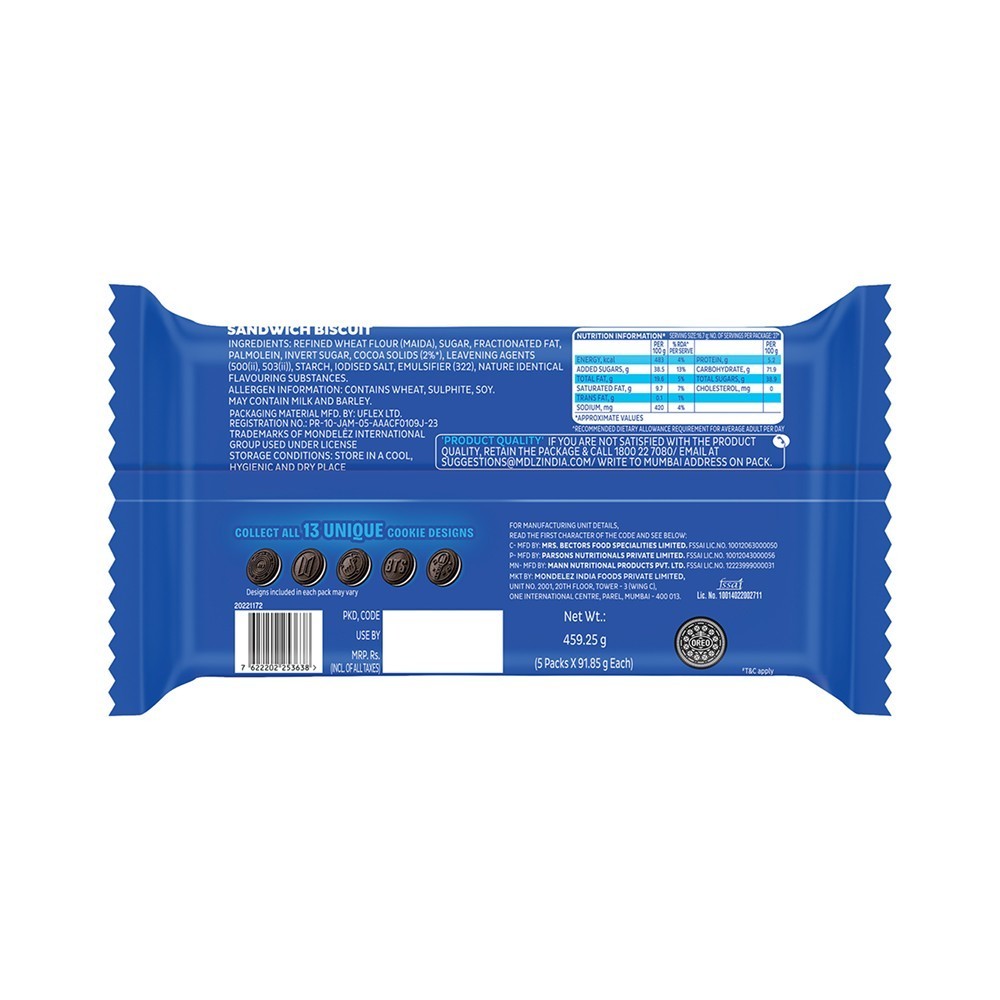 Oreo Vanilla Sandwich Cream Biscuits Jumbo Pack