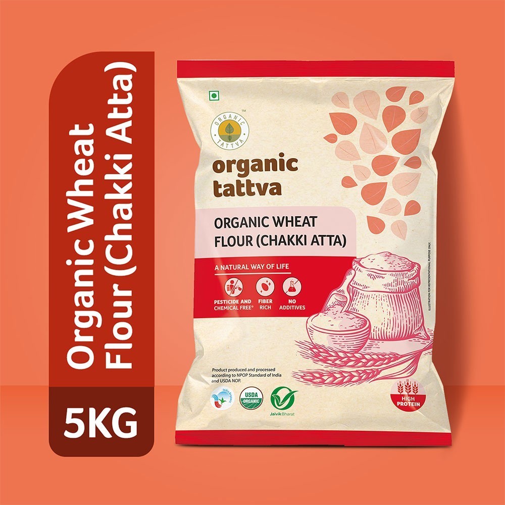 Organic Tattva Wheat Organic Atta - 5 kg