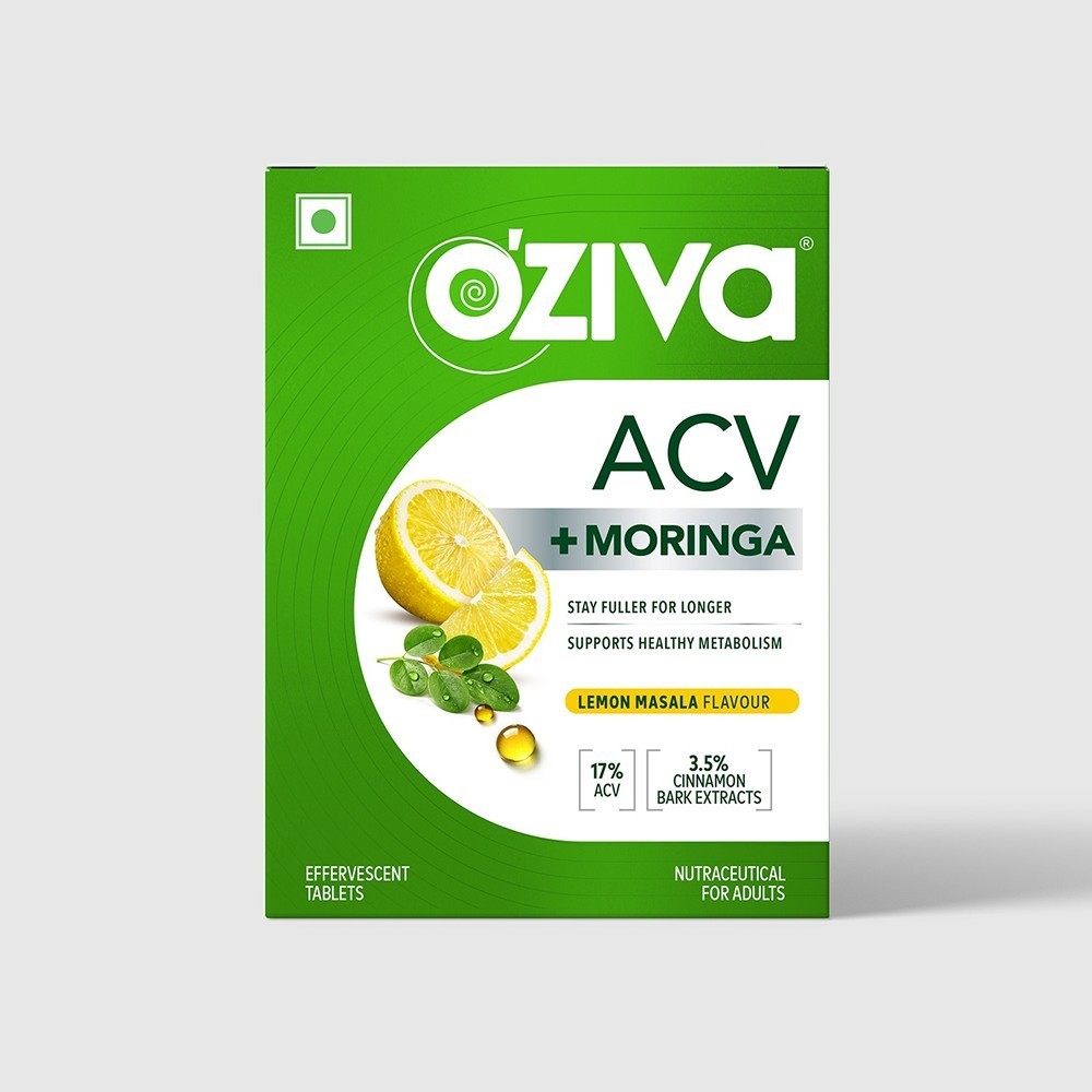 OZiva Apple Cider Vinegar + Moringa Effervescent Tablets (Lemon Masala)