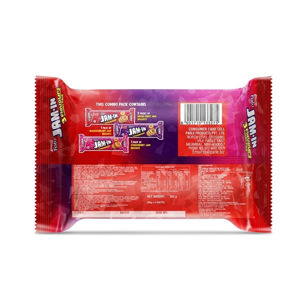 Parle Fab! Jam In Assorted Biscuit