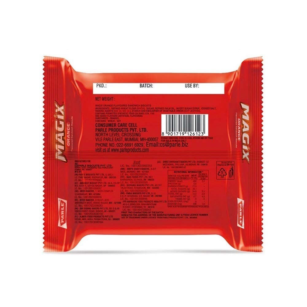 Parle Magix Orange Flavoured Cream Biscuits