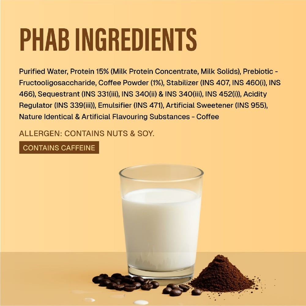 Phab 18g Protein Cold Coffee Protein Milkshake (No Added Sugar)