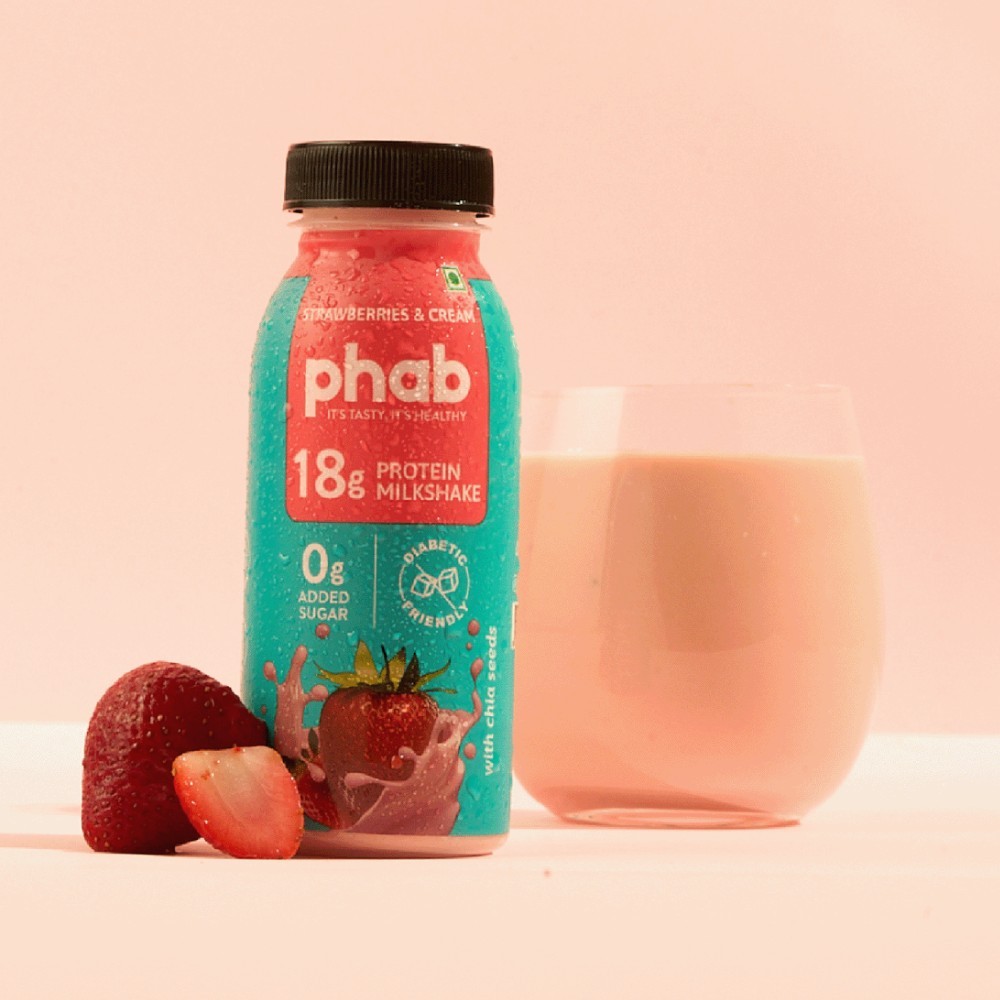 Phab 18g Protein Milkshake - Strawberries & Cream (No Added Sugar)