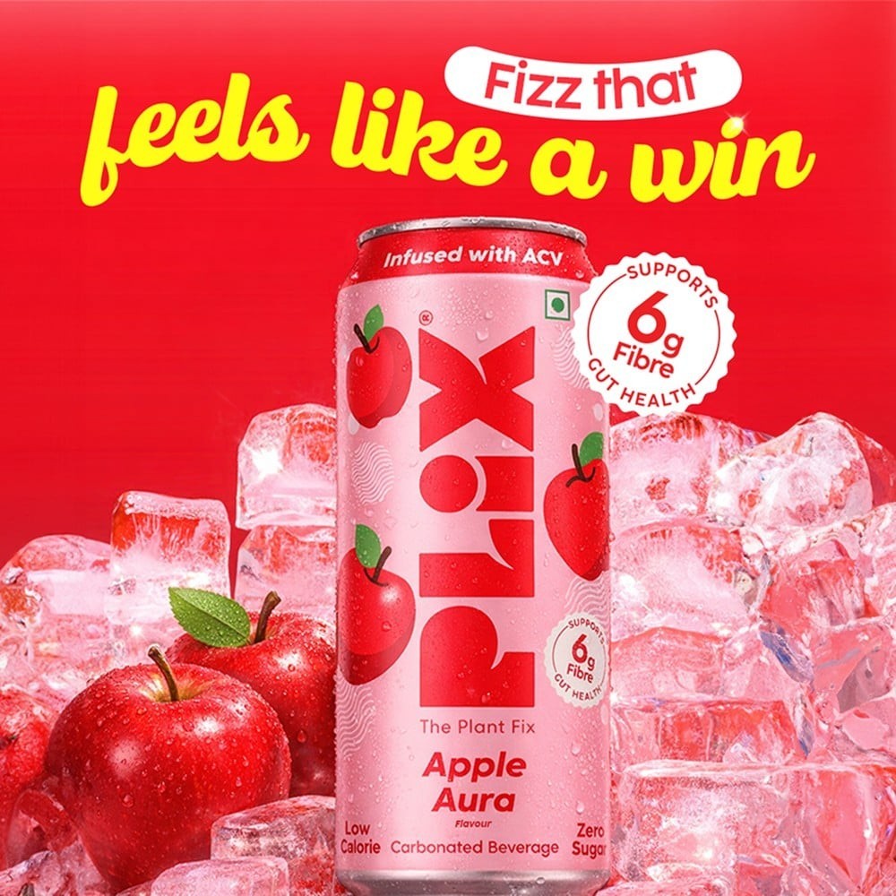 Plix Apple Aura Fizzy Prebiotic Soda