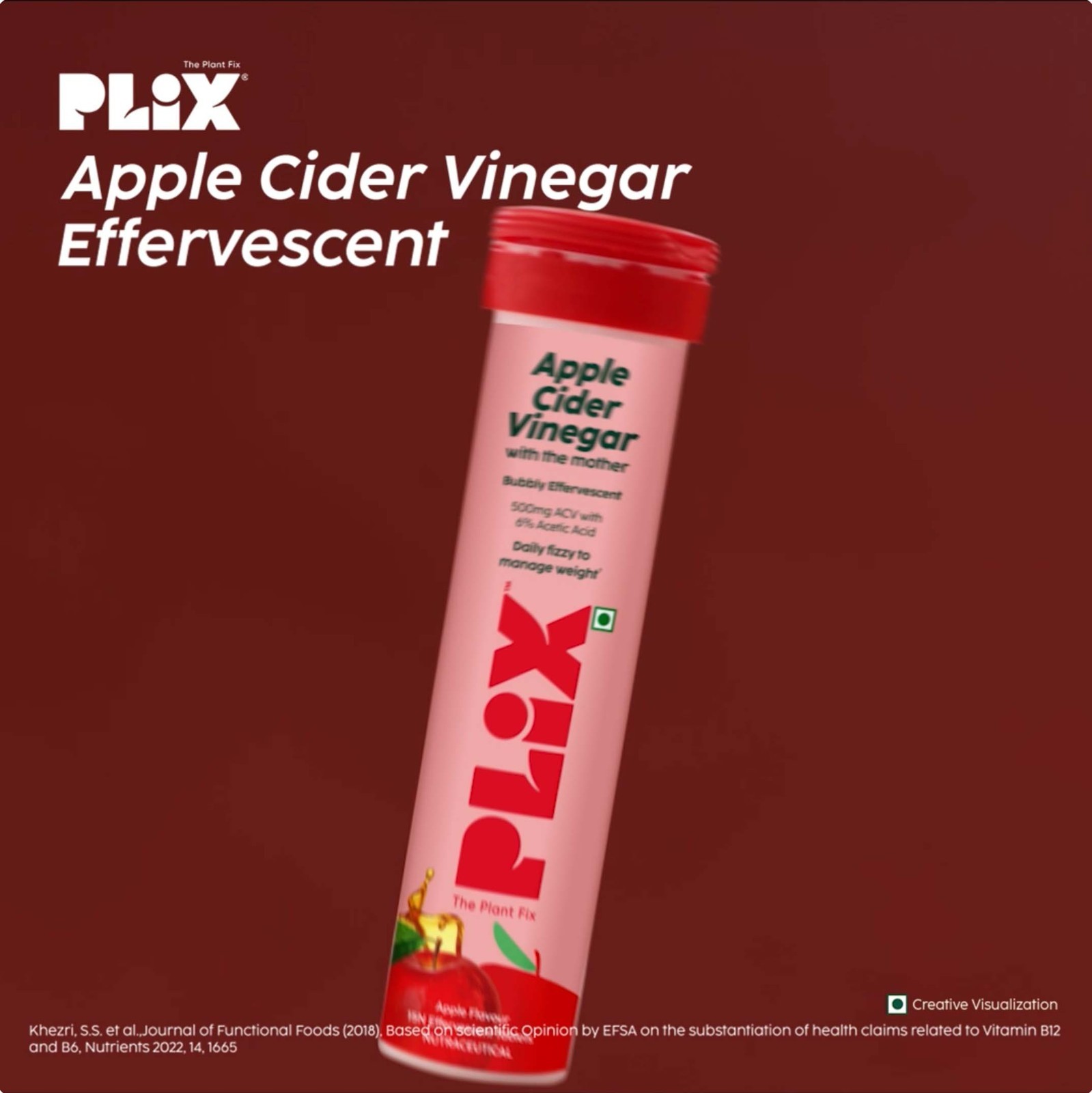 Plix Apple Cider Vinegar Effervescent Tablets (Watermelon)
