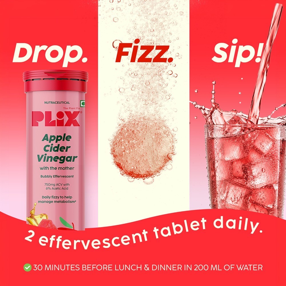 Plix Apple Cider Vinegar Effervescent Tablets (Watermelon)