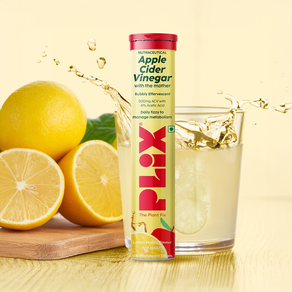 Plix Bubbly Apple Cider Vinegar Effervescent Tablets (Lemon Masala)