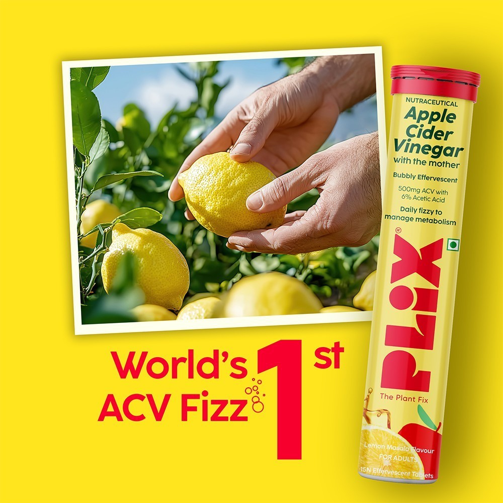 Plix Bubbly Apple Cider Vinegar Effervescent Tablets (Lemon Masala)