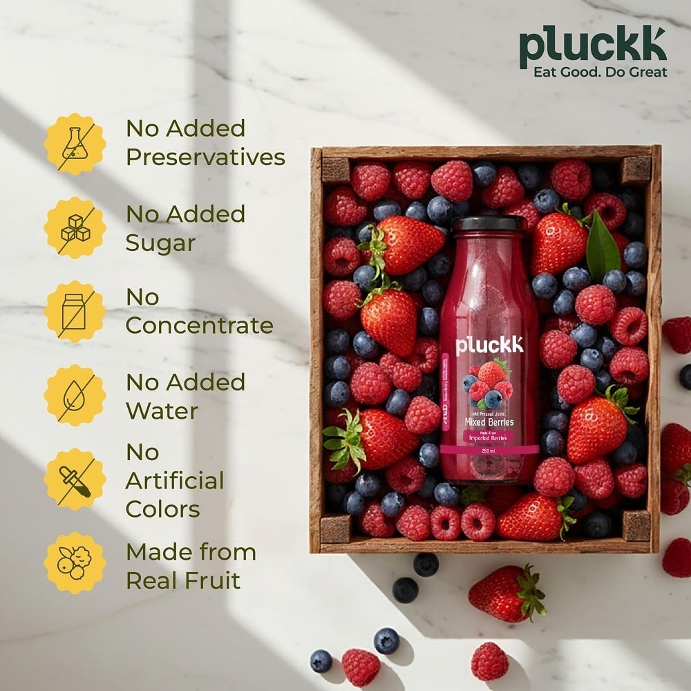 Pluckk Cold Pressed Mixed Berries Juice