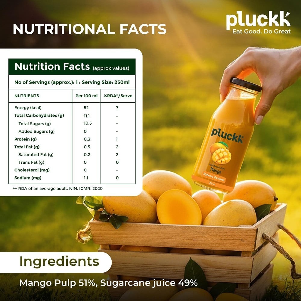 Pluckk Mango Cold Pressed Juice