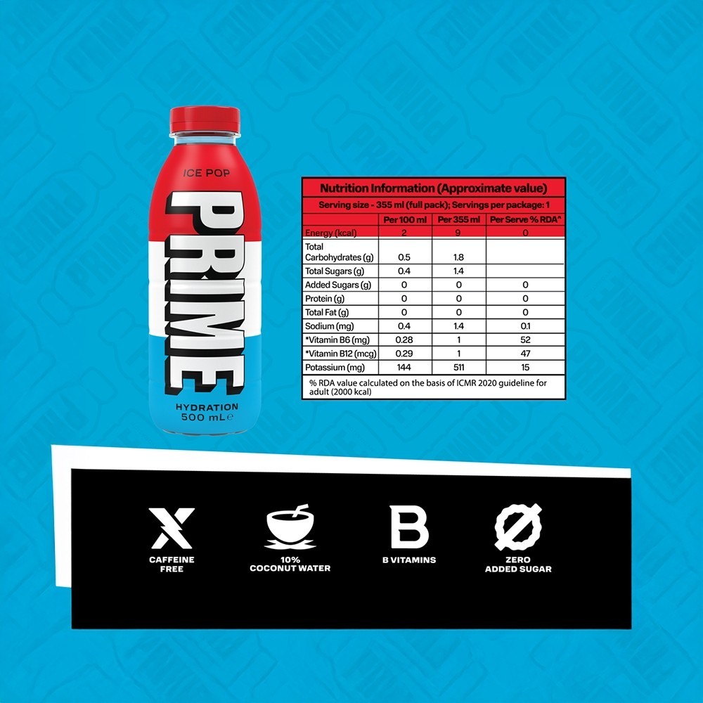 Prime Hydration Ice Pop Flavoured Energy Drink
