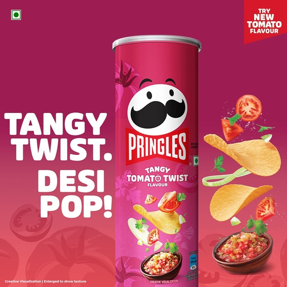 Pringles Tangy Tomato Twist Potato Chips - Crispy Snack