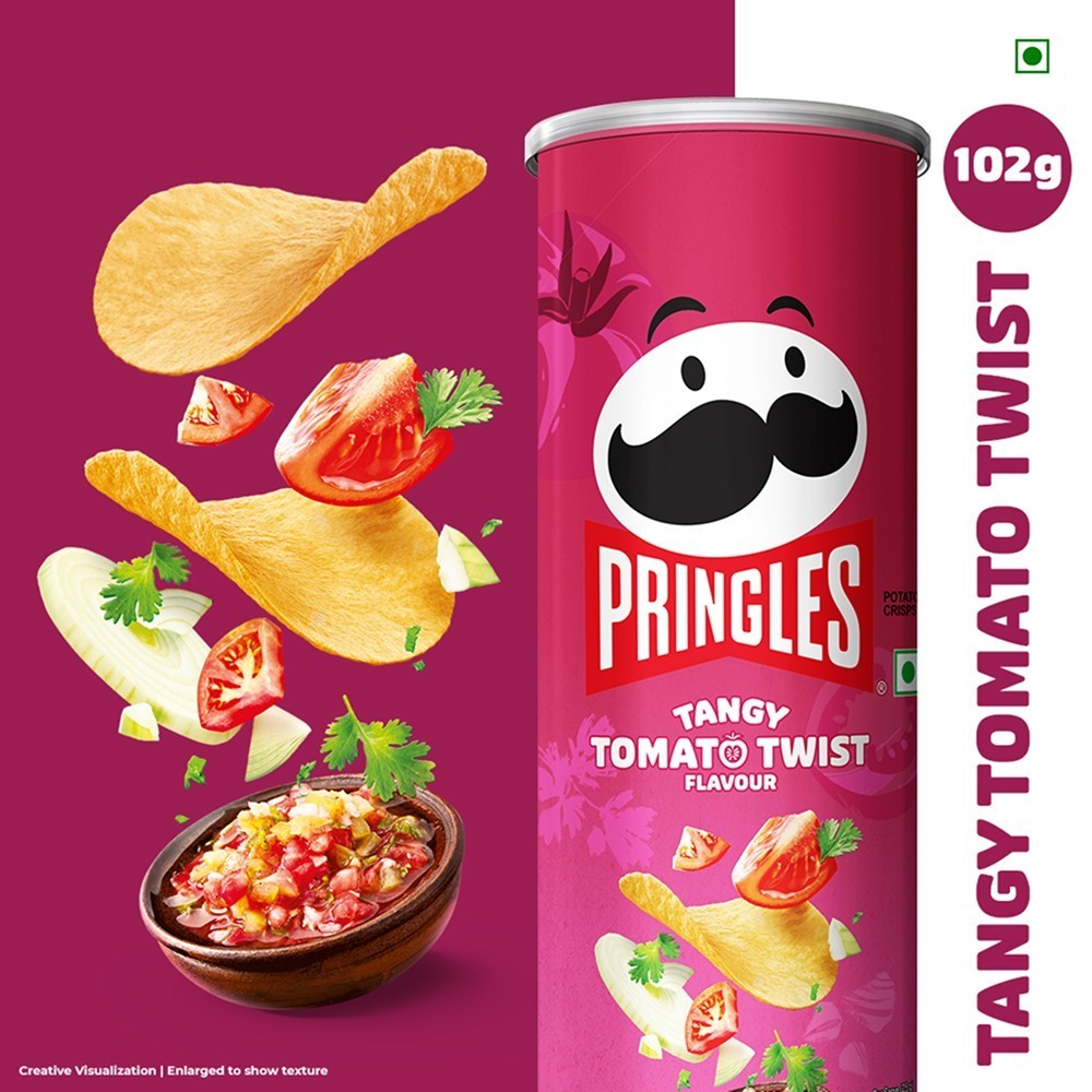 Pringles Tangy Tomato Twist Potato Chips - Crispy Snack