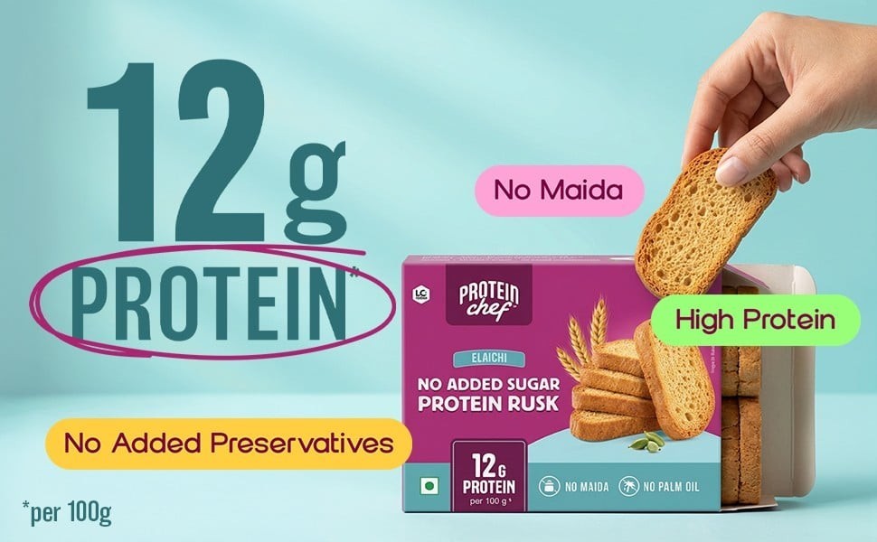 Protein Chef Elaichi Wheat Rusk
