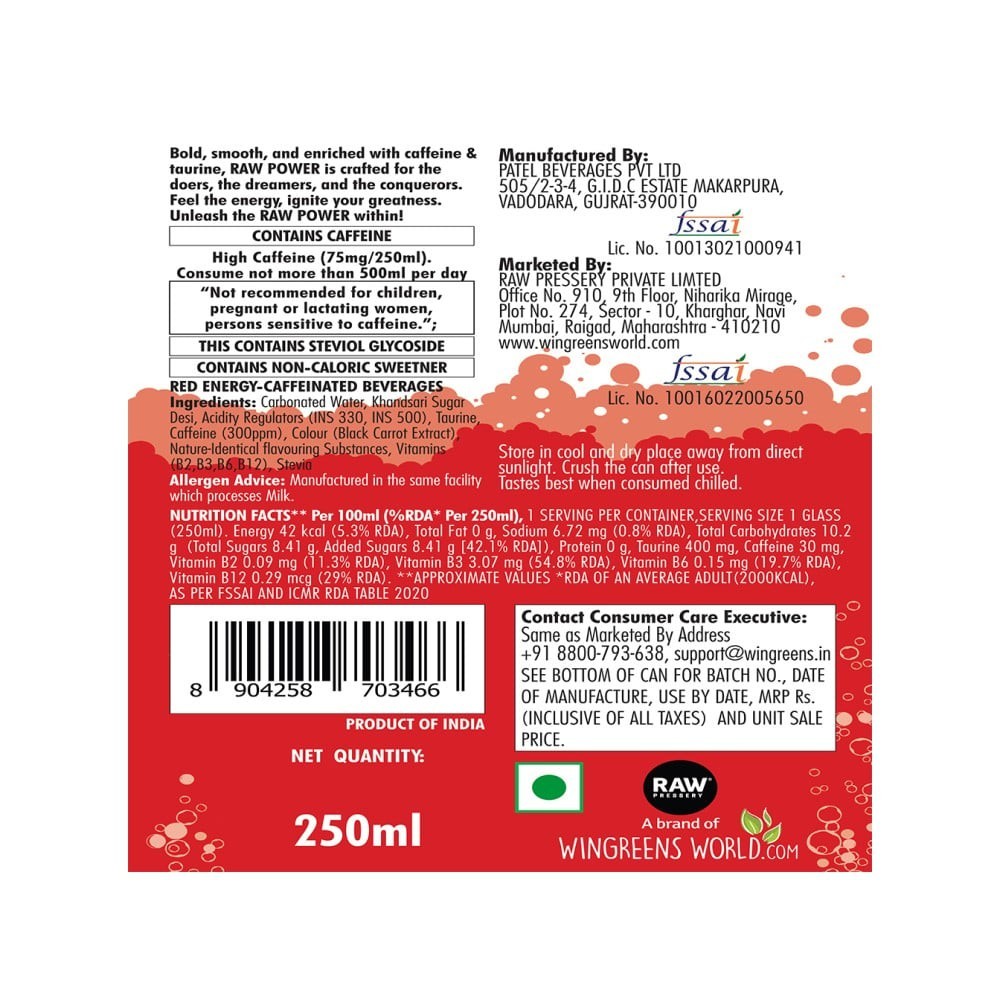 Raw Pressery Red Energy Drink + Crazy Cola Energy Drink Combo
