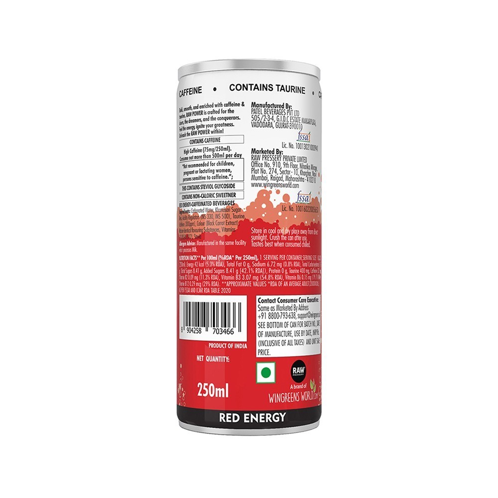 Raw Pressery Red Energy Drink