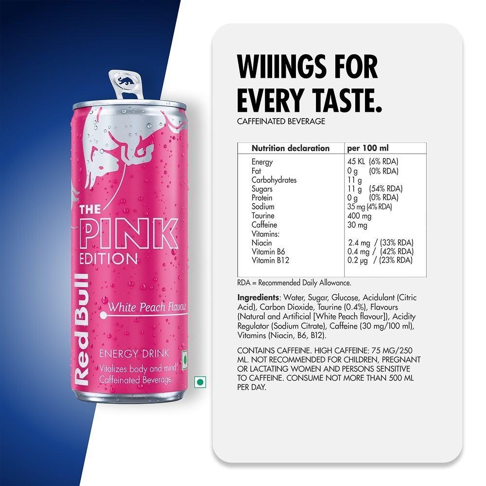 Red Bull Energy Drink Pink Edition (250 ml) White Peach