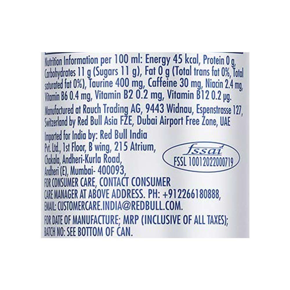 Red Bull Energy Drink (Sugar Free) - 250 ml