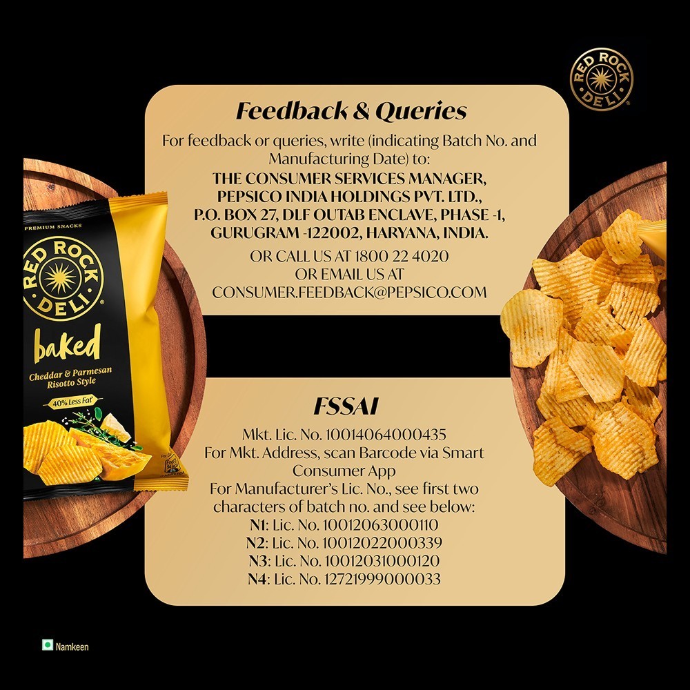Red Rock Deli Cheddar & Parmesan Risotto Baked Potato Chips - Pack of 2