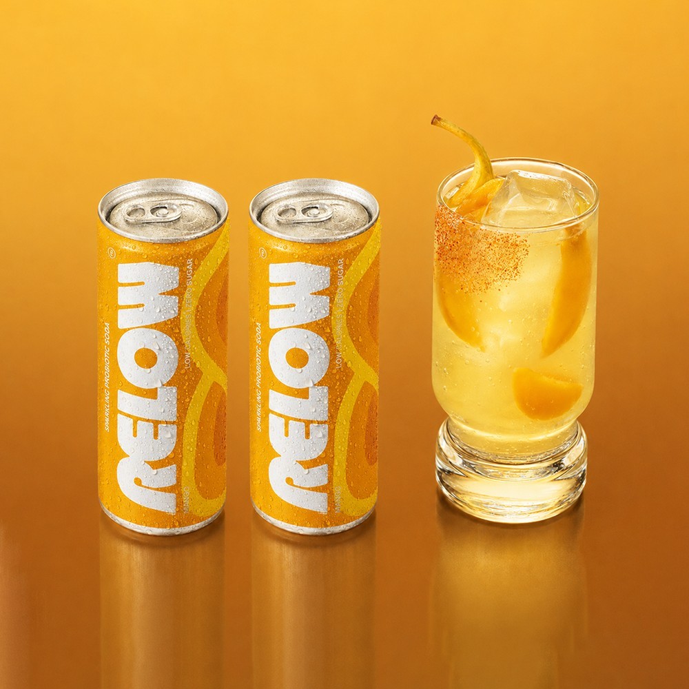 Relow Mango Sparkling Probiotic Soda