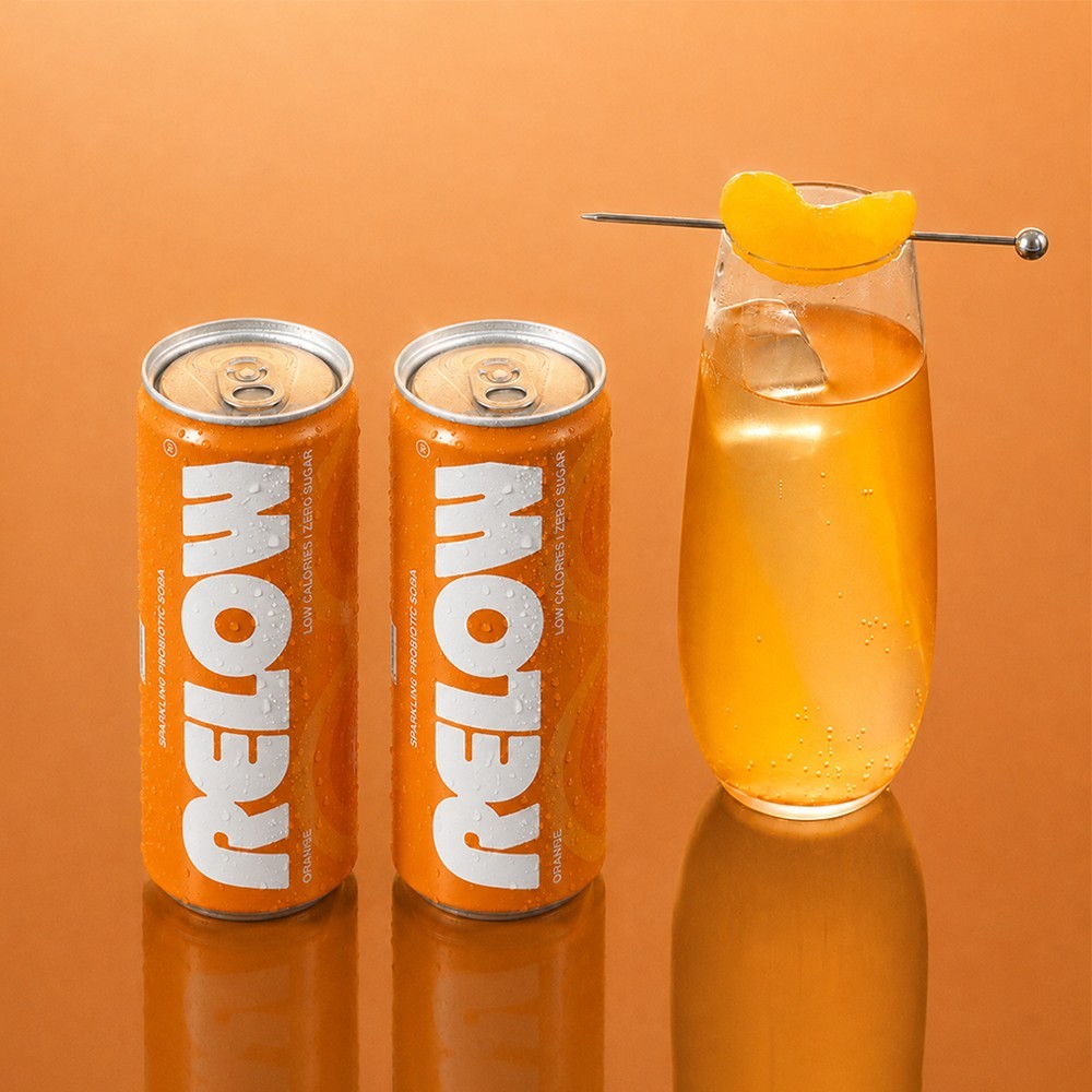 Relow Orange Sparkling Probiotic Soda