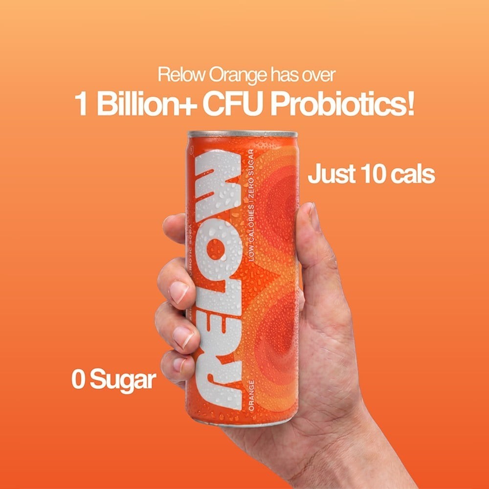 Relow Orange Sparkling Probiotic Soda