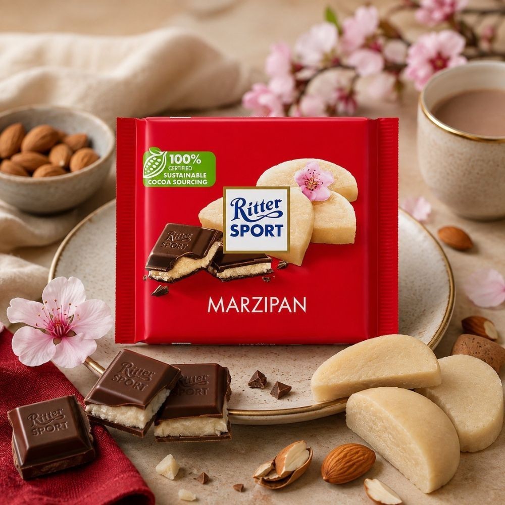 Ritter Sport Marzipan Milk Chocolate Bar