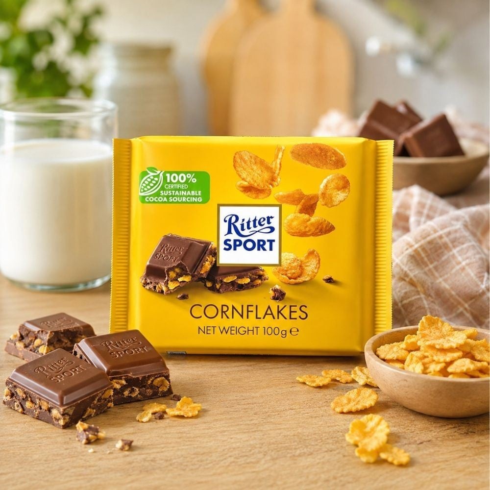 Ritter Sport Milk Chocolate Bar with Cornflakes