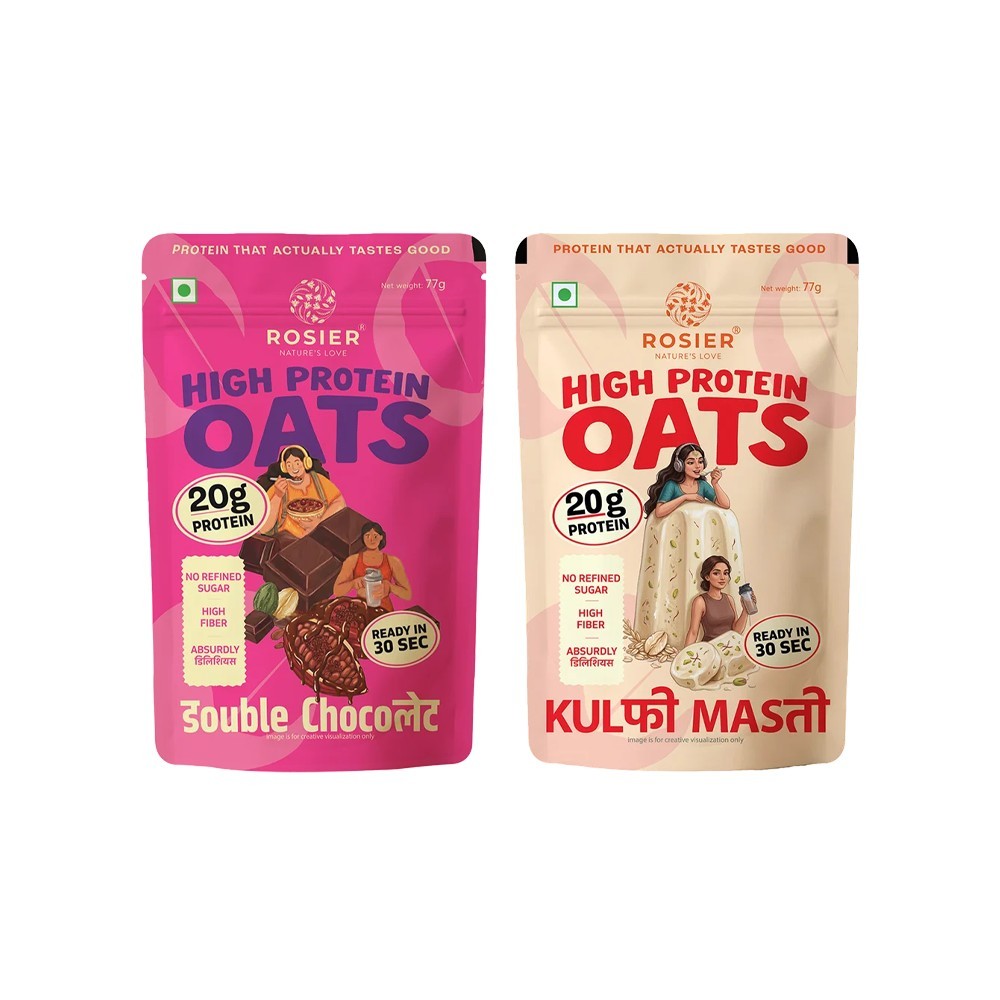 Rosier Double Chocolate High Protein Oats +  Kulfi Masti High Protein Oats Combo