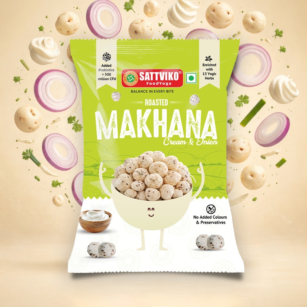 Sattviko Cream & Onion Flavoured Makhana