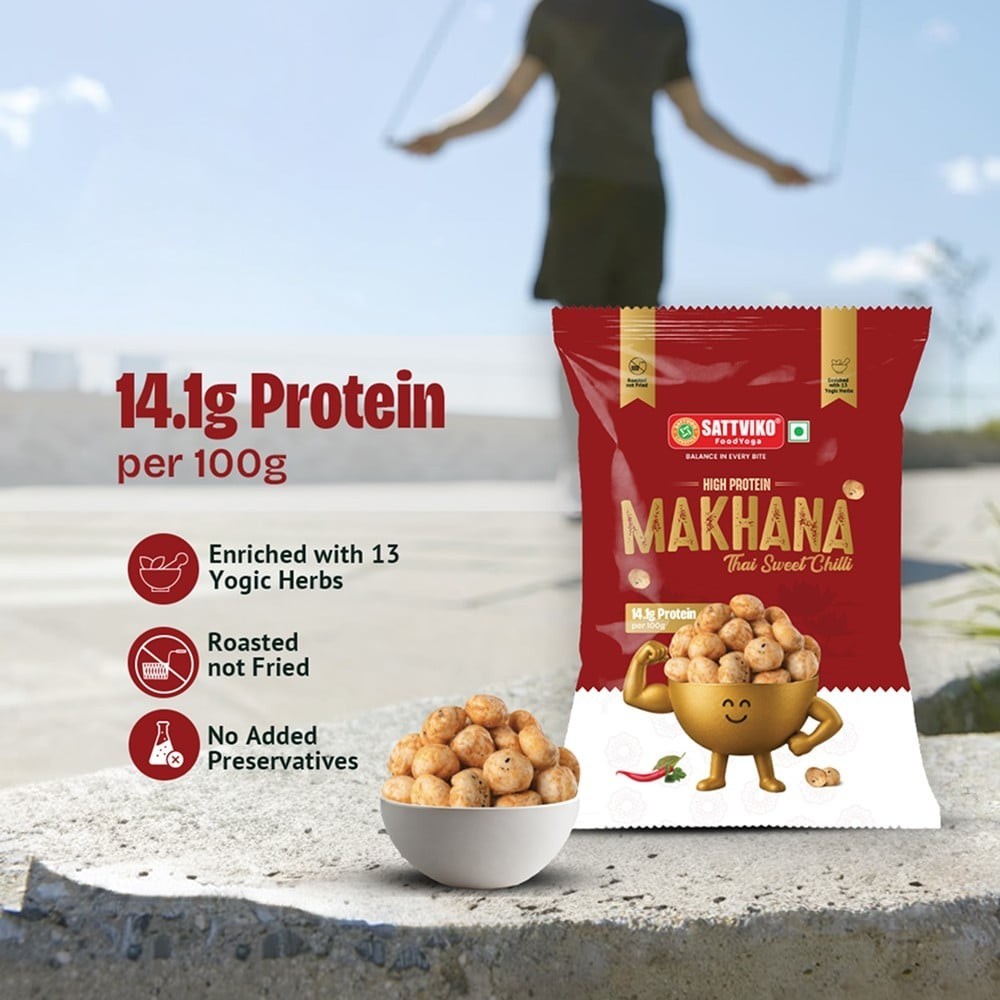 Sattviko High Protein Sweet Chilli Roasted Flavoured Makhana
