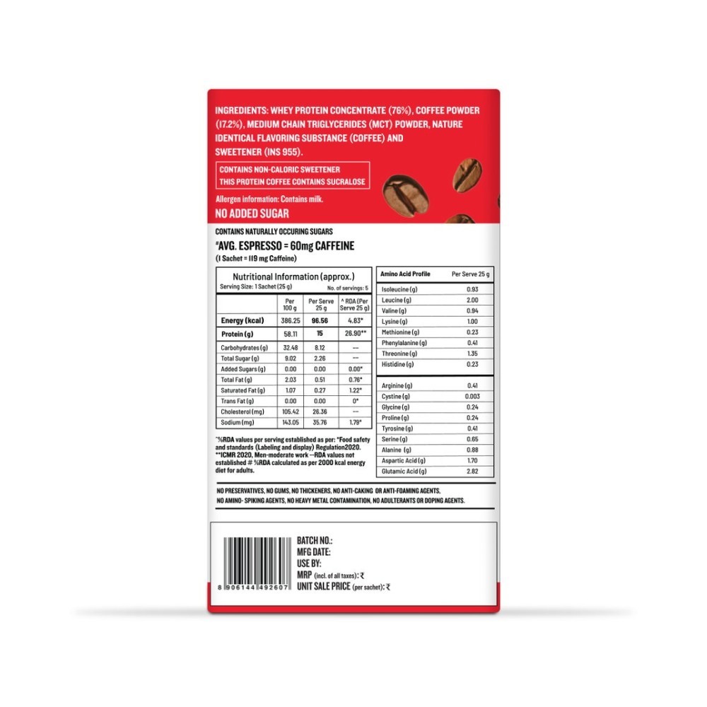Sleepy Owl Classic Whey Protein Coffee Sachets
