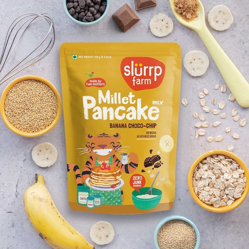 Slurrp Farm Banana Chocochip Pancake Mix +  Magic Masala Millet Instant Noodles Combo