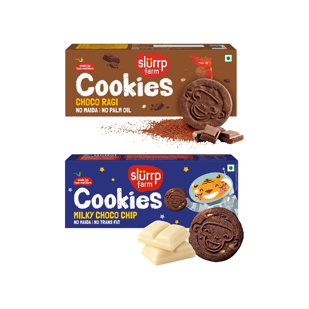 Slurrp Farm Choco Ragi Cookies +  Milky Choco Chip Cookies Combo