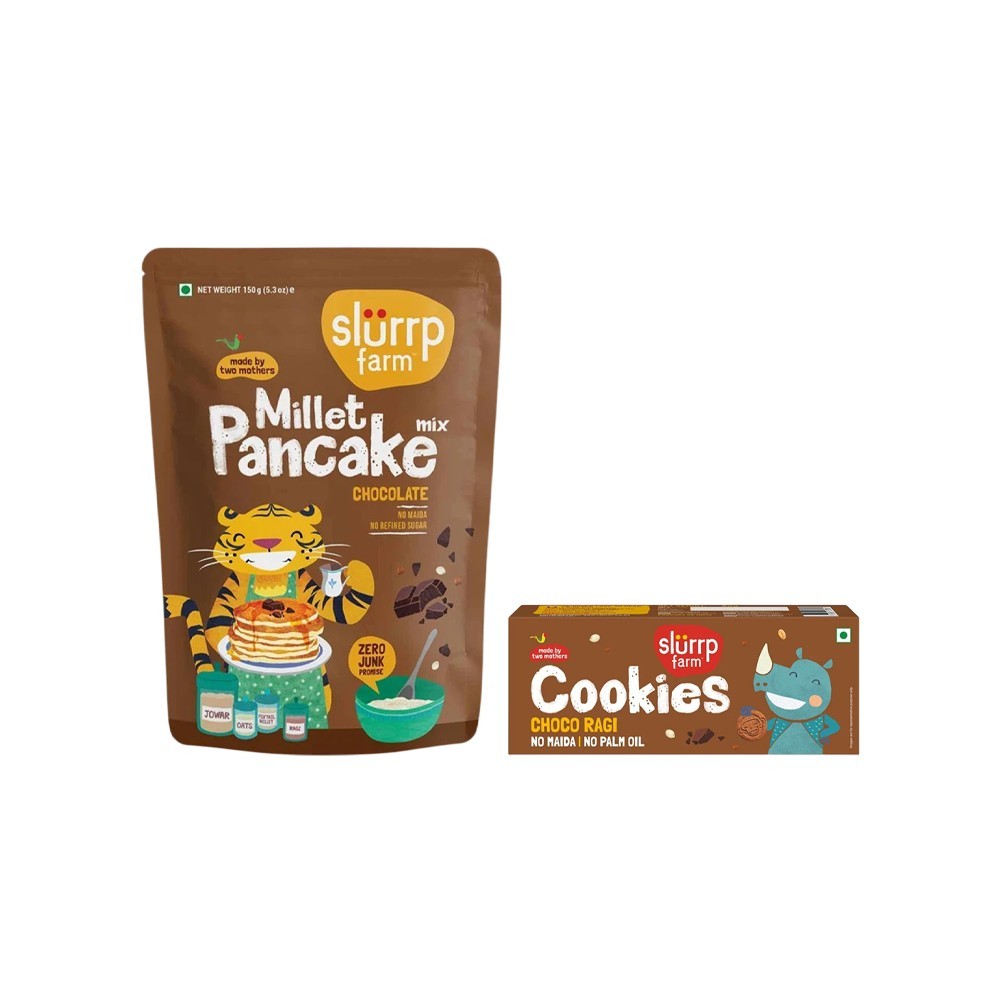 Slurrp Farm Chocolate Pancake Mix + Choco Ragi Cookies Combo