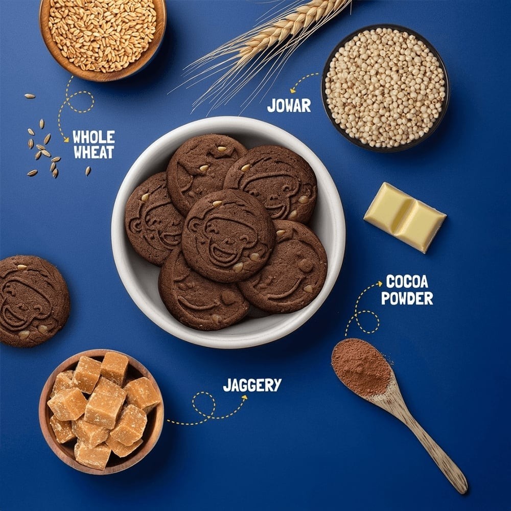 Slurrp Farm Milky Choco Chip Cookies x 2 +  Choco Ragi Cookies Combo