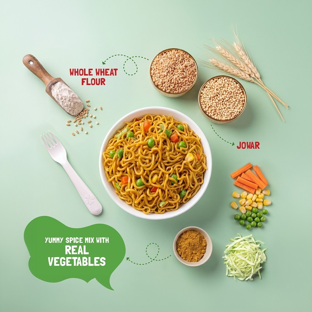 Slurrp Farm Millet Veggie Masala Healthy Instant Noodles +  Magic Masala Millet Instant Noodles Combo