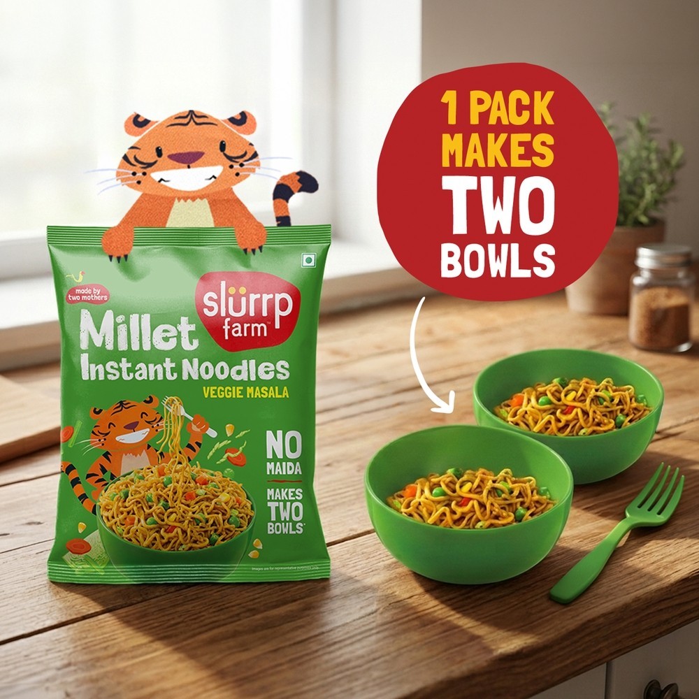 Slurrp Farm Millet Veggie Masala Healthy Instant Noodles +  Magic Masala Millet Instant Noodles Combo