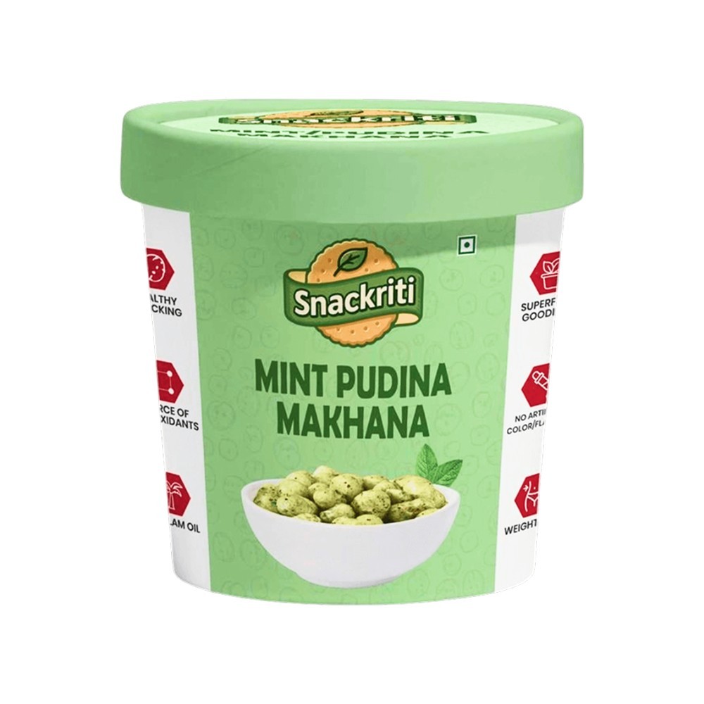 Snackriti Flavoured Makhana (Mint Pudina)