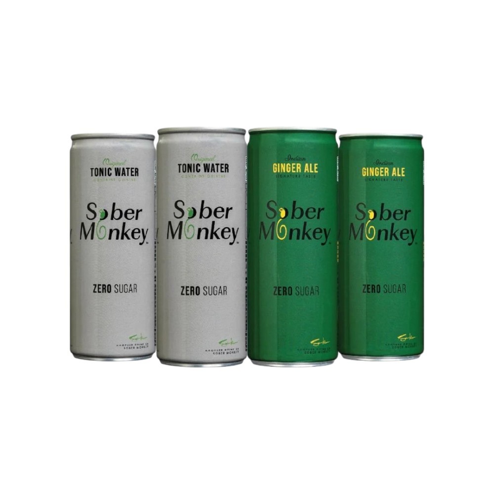 Sober Monkey Zero Sugar Tonic Water & Ginger Ale